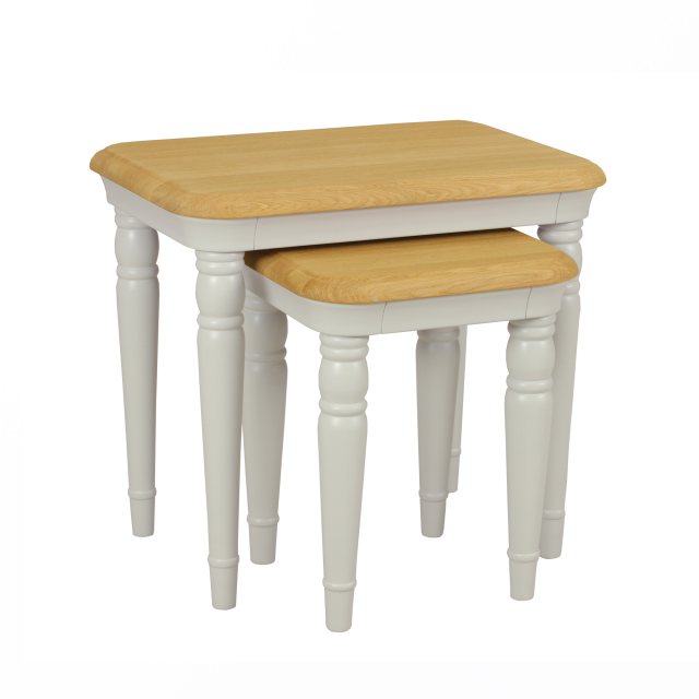 The Cromwell nest of tables is beautifully crafted combining natural oak and a painted finish.