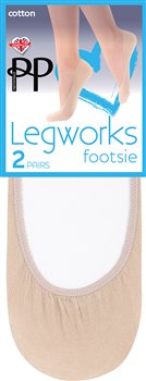 Pretty Polly Legworks Cotton Footsies 2 Pair Pack